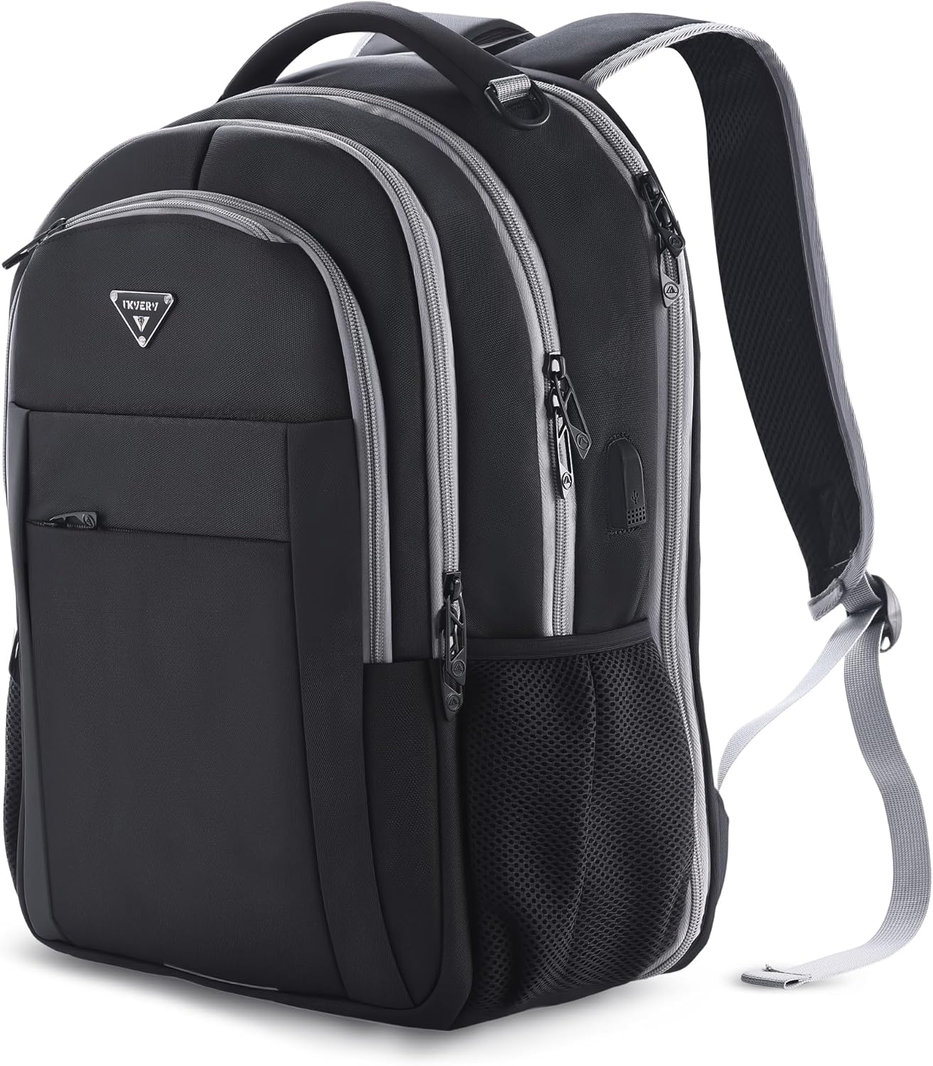 Multipocket TSA Black Travel Laptop Backpack for Men, Anti-Theft Business Daypacks, Airline Approved Personal Item Work Bag, Water Resistant 16 Inch Work Computer Backpack