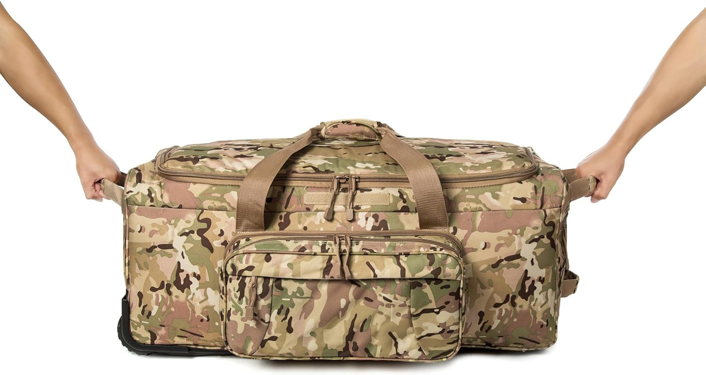Mountain Land 120L Tactical Duffle Bag Rolling Duffle Bag with Wheels And Handle