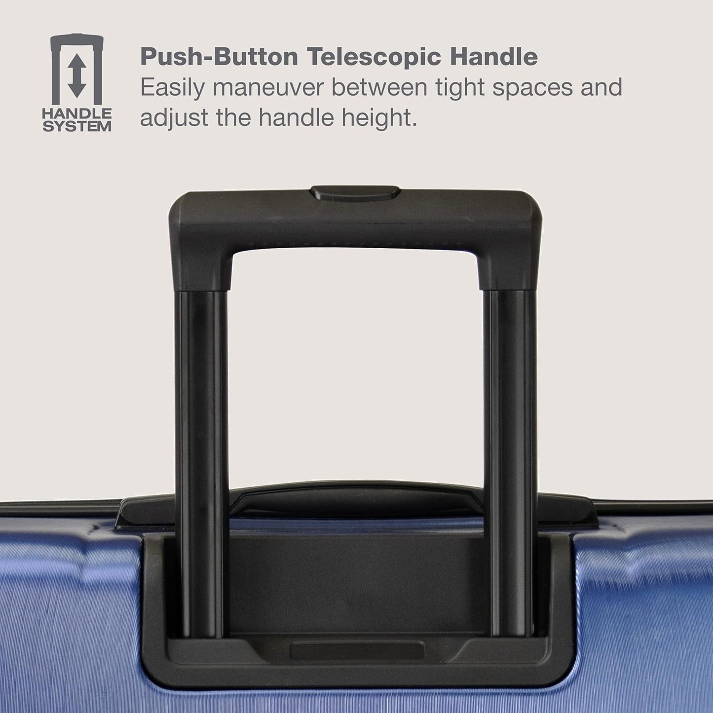 U.S. Traveler Boren Polycarbonate Hardside Rugged Travel Suitcase Luggage with 8 Spinner Wheels, Aluminum Handle, Navy, Carry-on 22-Inch, USB Port