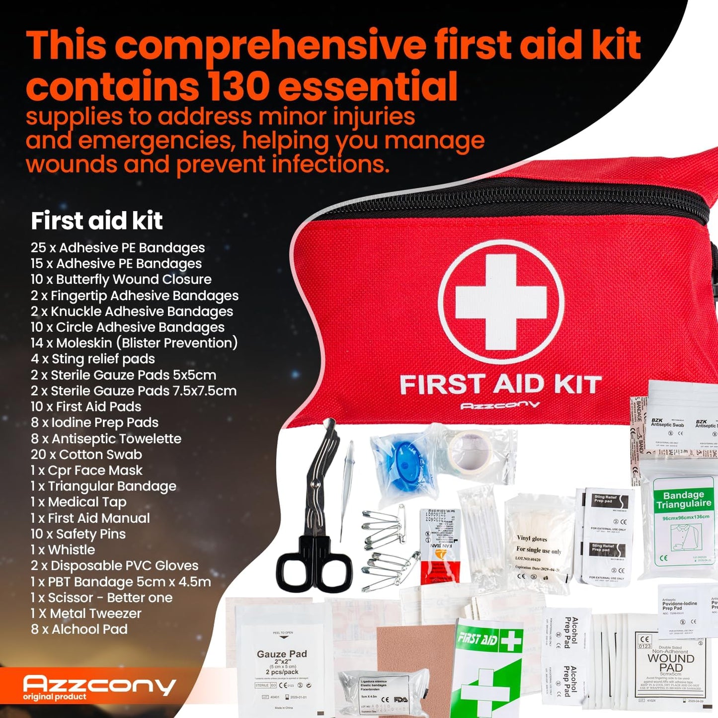 Emergency Survival Kit with First Aid Gears and Supplies - EDC Go Bugout Bag - Get Home Backpack for Camping Outdoor - Tactical Military Molle Pouch Grade - Gift for Man Woman