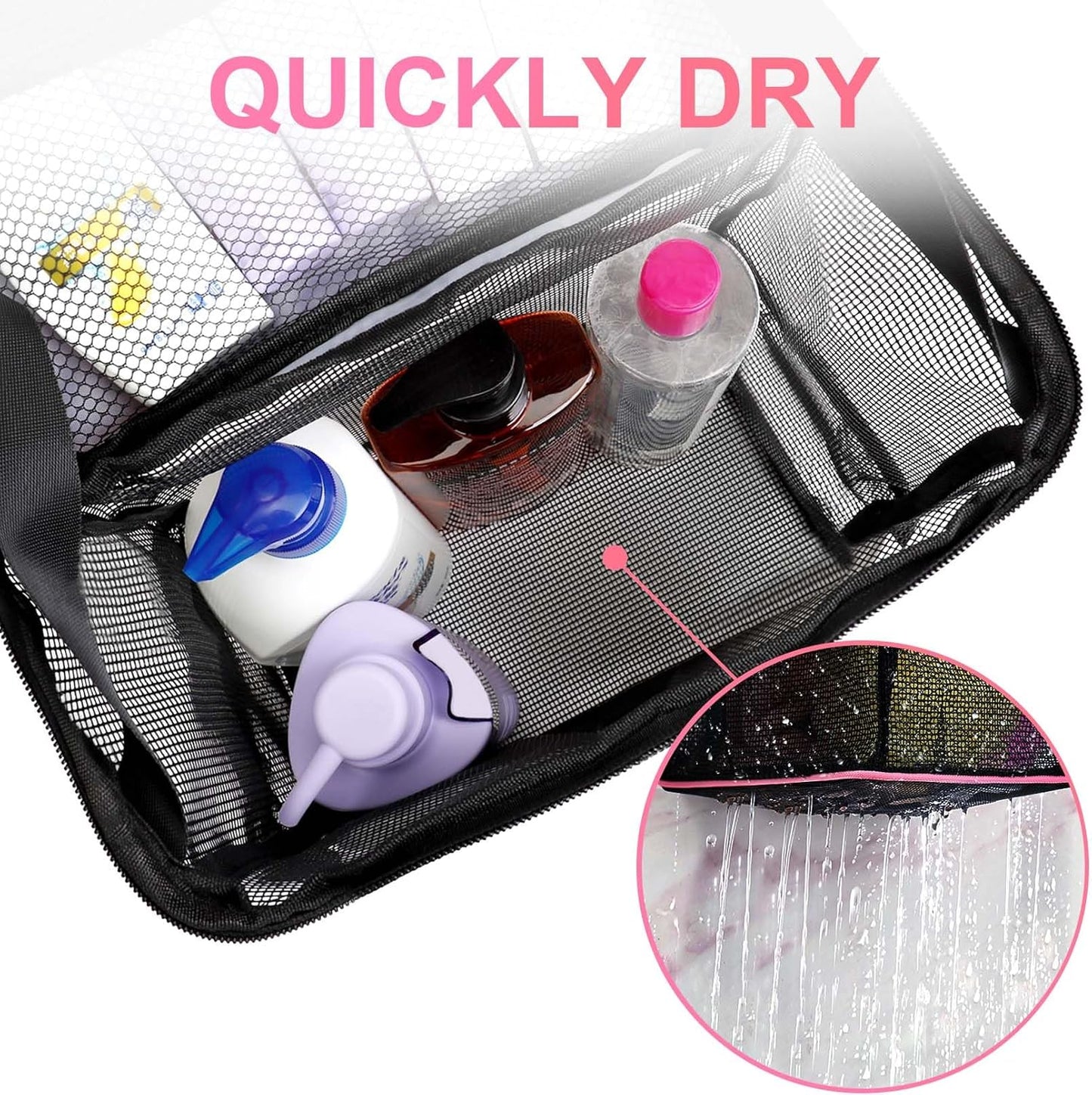 Mesh Shower Caddy,Portable HangingTravel Toiletry Bag Dorm Room Essentials for College Students Girls,Large Makeup Organizer for Full-Sized Toiletries,Travel Essentials for Women Girls Camping Beach