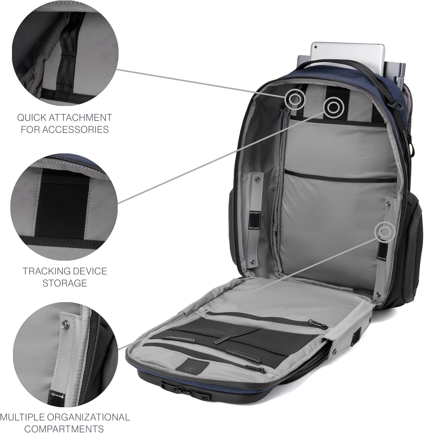 Travelpro Altitude Large Expandable Travel Laptop Backpack 30-36L, 16 Inch Laptop, Water Resistant, Work, Business, Men and Women, Aviator Navy