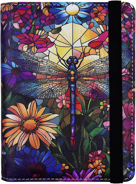 Passport Holder for Women and Men PU Leather Passport Cover for Travel (Dragonfly)