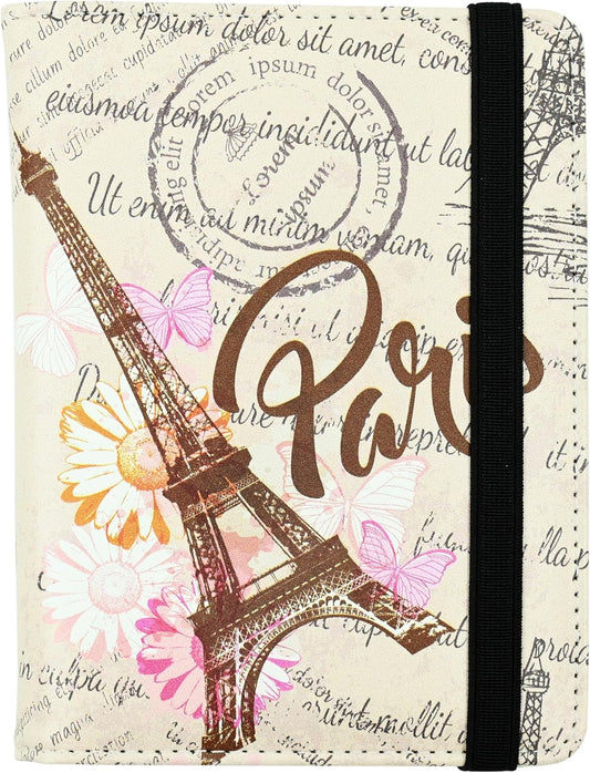 Eiffel Tower Passport Holder for Women and Men PU Leather Passport Cover for Travel