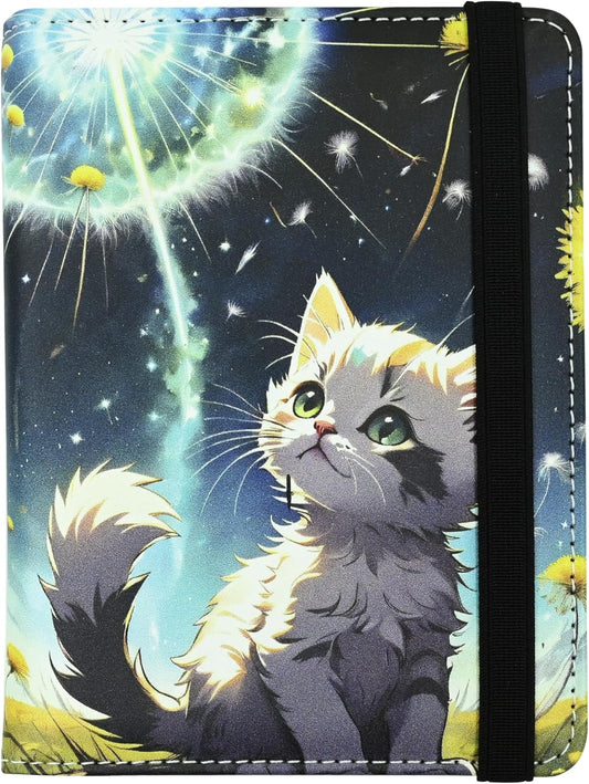 Cute Cat Passport Holder for Women and Men PU Leather Passport Cover for Travel